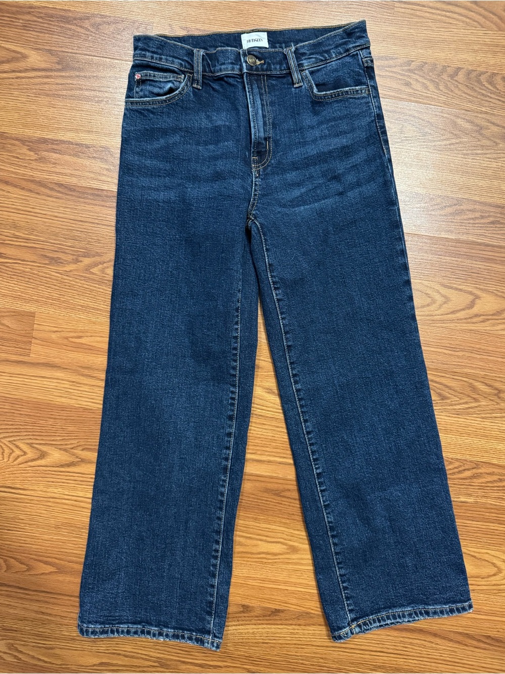 Hudson Rosalie High Rise Wide Leg Ankle Jeans Size 27 Brooks Dark Wash